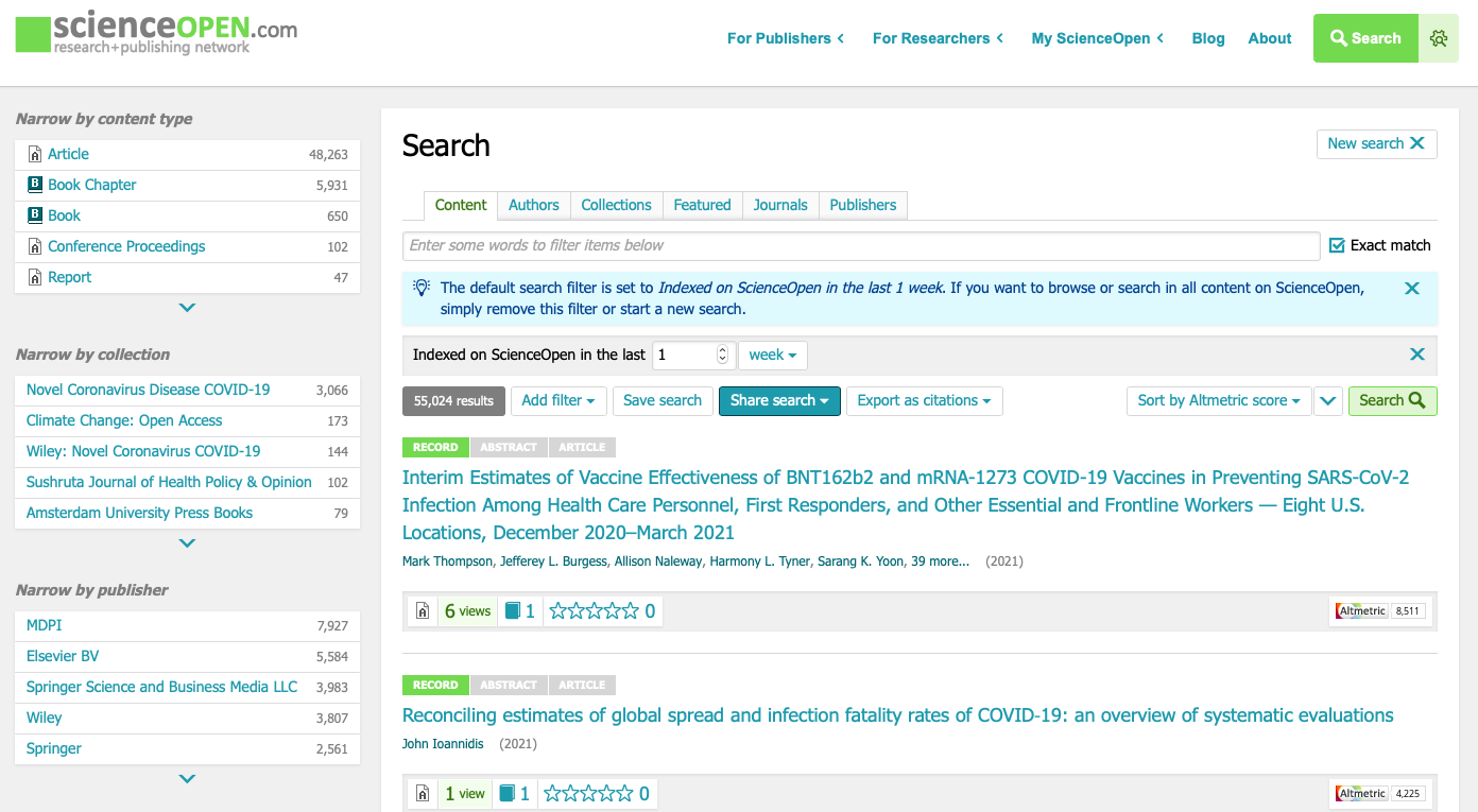 Online journal and research databases